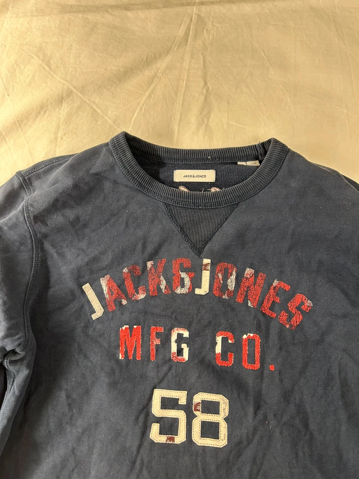 Blauw marine jack & jones colbert met ronde hals, maat L – photo 4